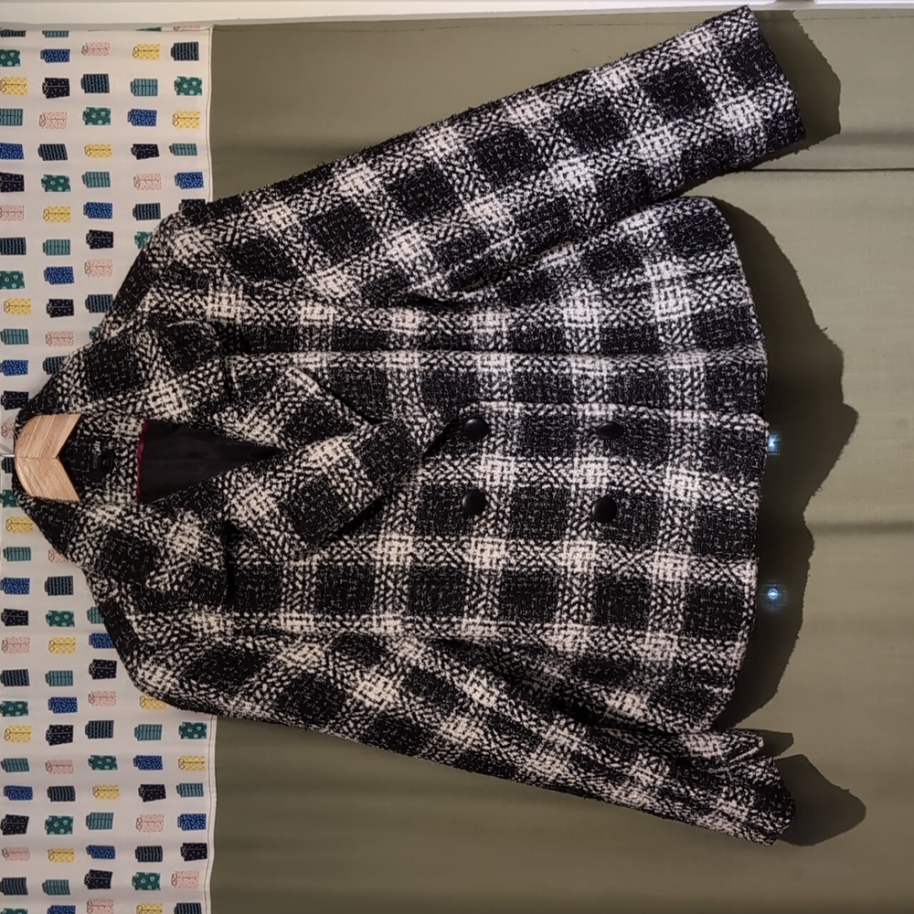gorgeous plaid washable dbl breasted blazer